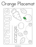 Orange Placemat Coloring Page