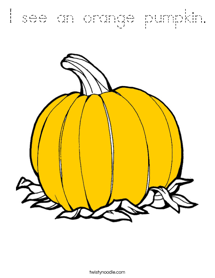 I see an orange pumpkin. Coloring Page