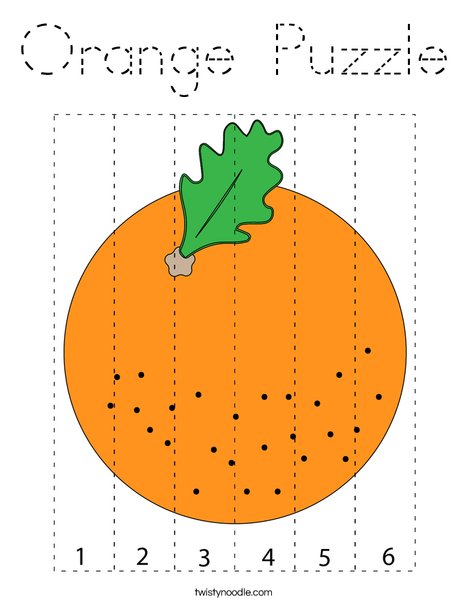 Orange Puzzle Coloring Page