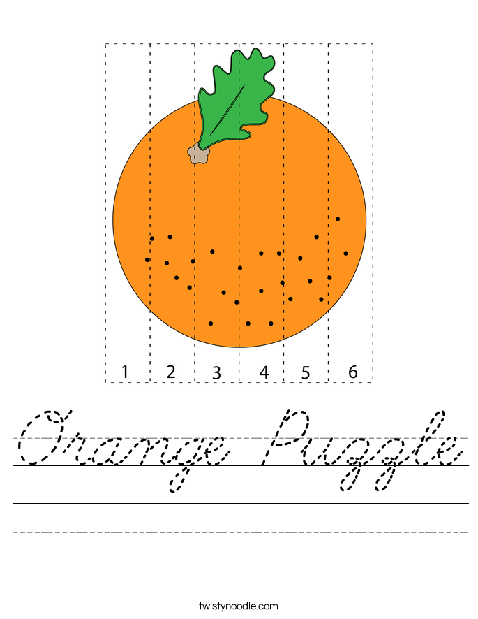 Orange Puzzle Worksheet