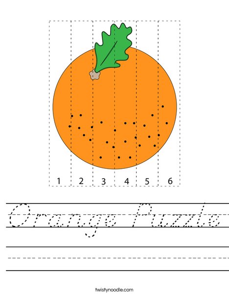 Orange Puzzle Worksheet