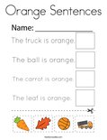 Orange Sentences Coloring Page