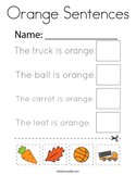 Orange Sentences Coloring Page