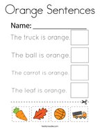Orange Sentences Coloring Page