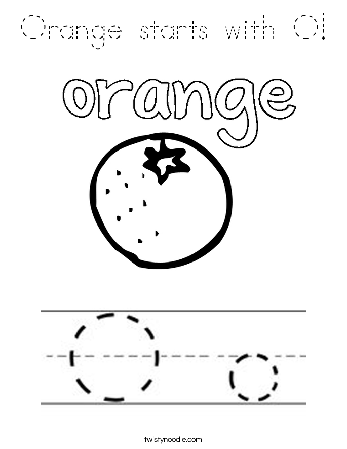 Orange starts with O! Coloring Page