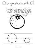Orange starts with O! Coloring Page
