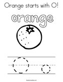 Orange starts with O Coloring Page