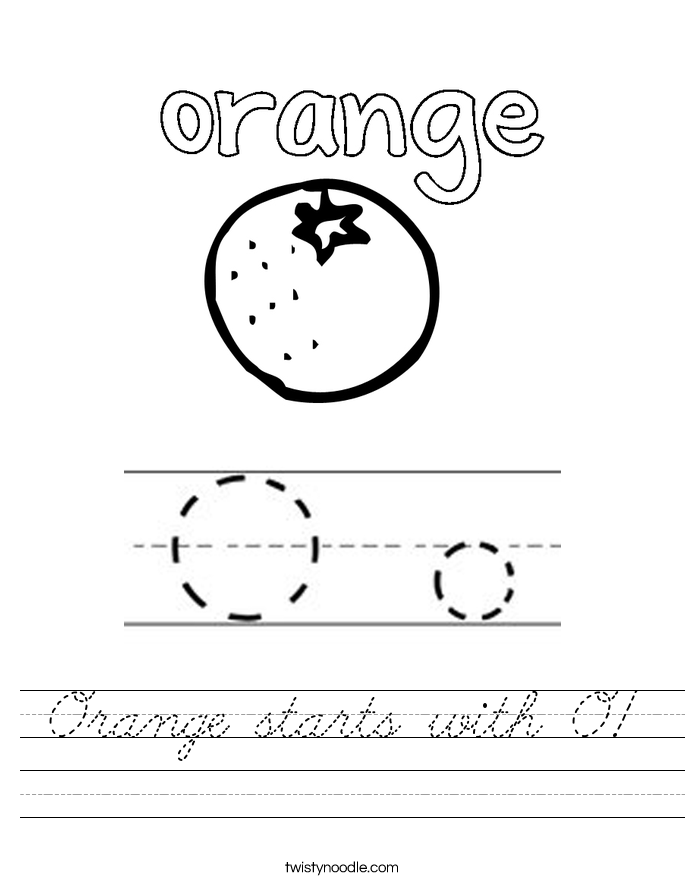 Orange starts with O! Worksheet
