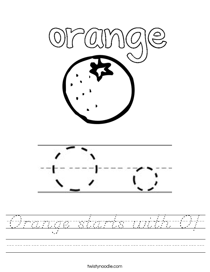 Orange starts with O! Worksheet