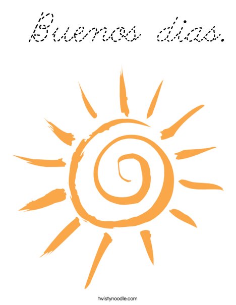 Orange Sun Coloring Page