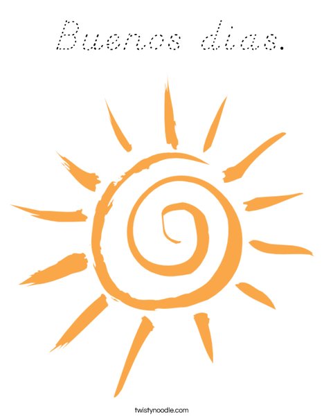 Orange Sun Coloring Page