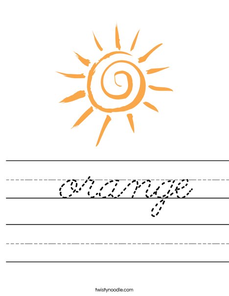 Orange Sun Worksheet