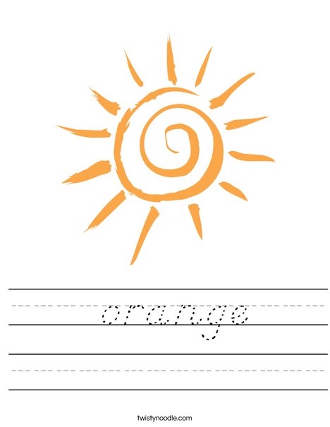 Orange Sun Worksheet