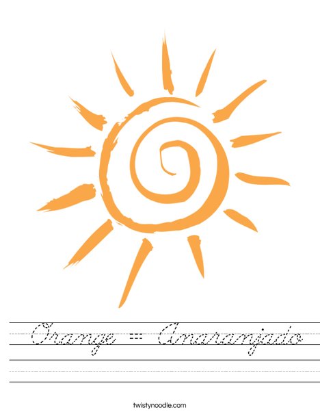 Orange Sun Worksheet
