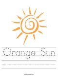 Orange Sun Worksheet