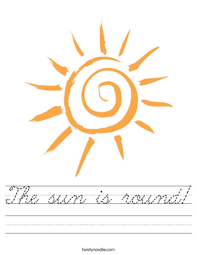 The sun is round! Worksheet