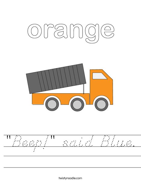 Orange Truck Worksheet