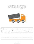 Black truck  Worksheet