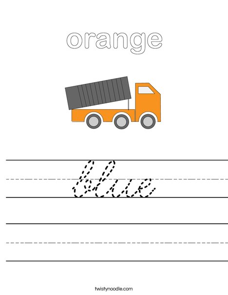 Orange Truck Worksheet