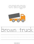 brown truck Worksheet