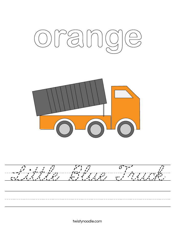 Little Blue Truck Worksheet