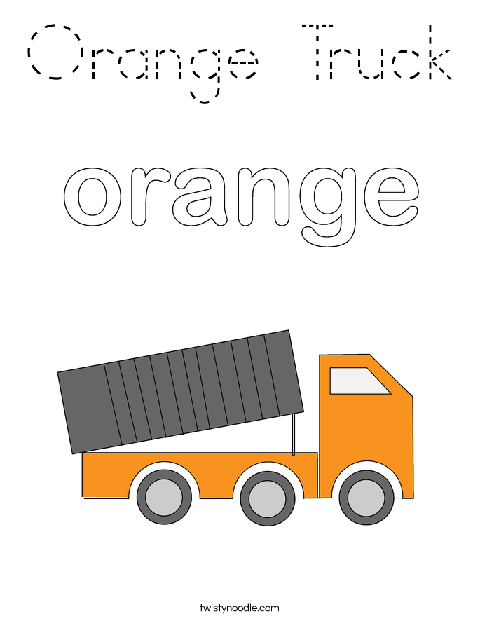 Orange Truck Coloring Page