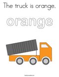 The truck is orange.Coloring Page