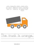The truck is orange. Worksheet