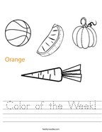 Color of the Week Handwriting Sheet