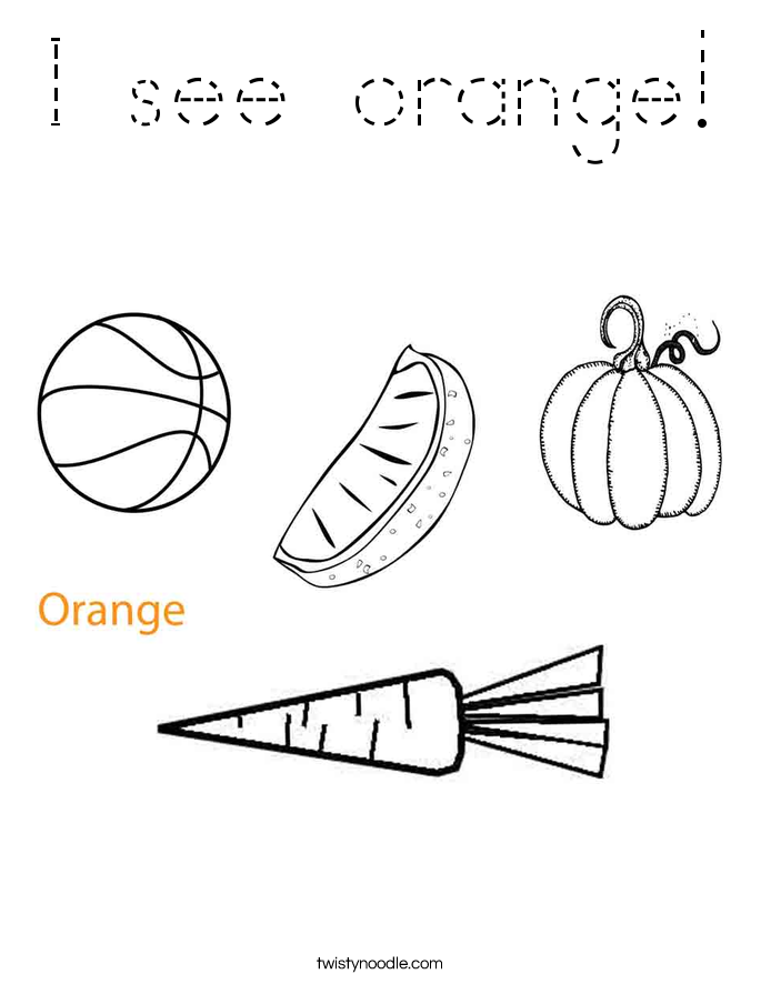 I see orange! Coloring Page