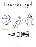 I see orange! Coloring Page