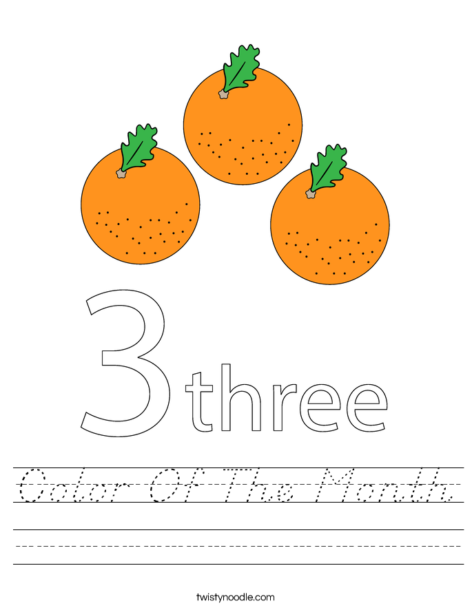 Color Of The Month Worksheet