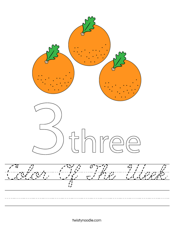 Color Of The Week Worksheet