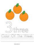 Color Of The Week Worksheet