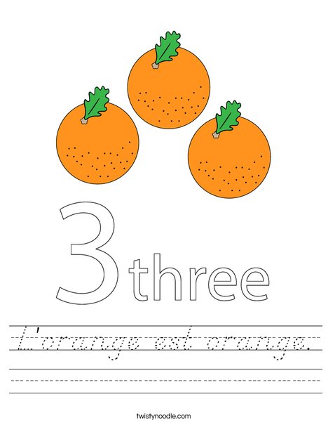 Oranges Worksheet