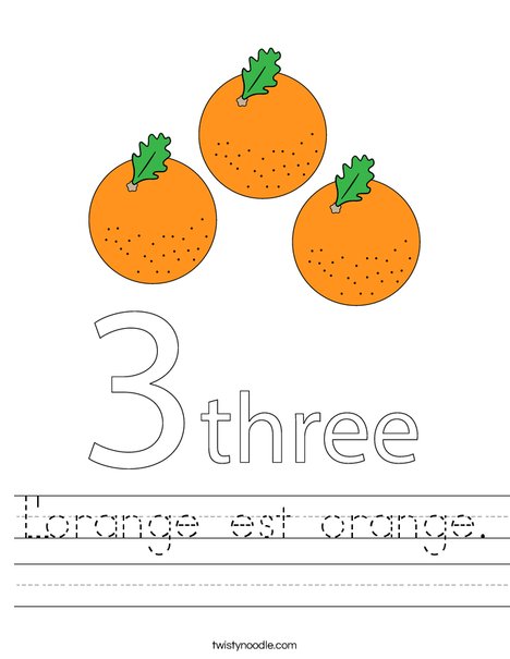 Oranges Worksheet