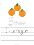 Naranjas Worksheet