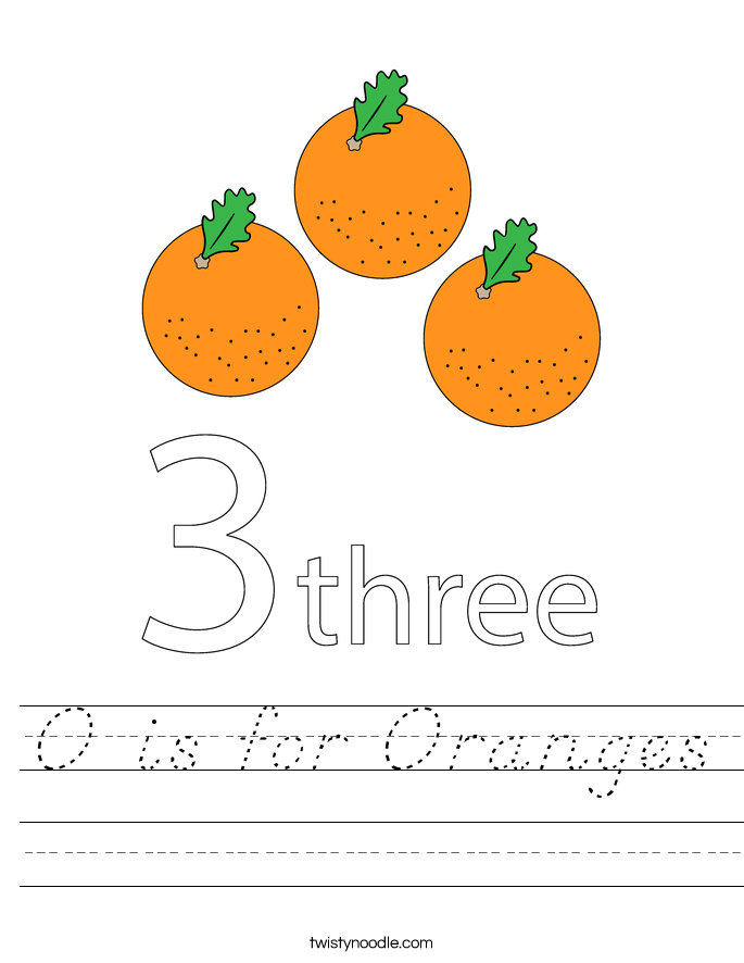 O is for Oranges Worksheet