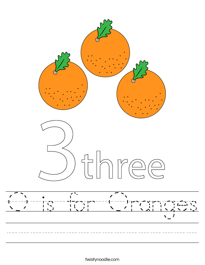 O is for Oranges Worksheet