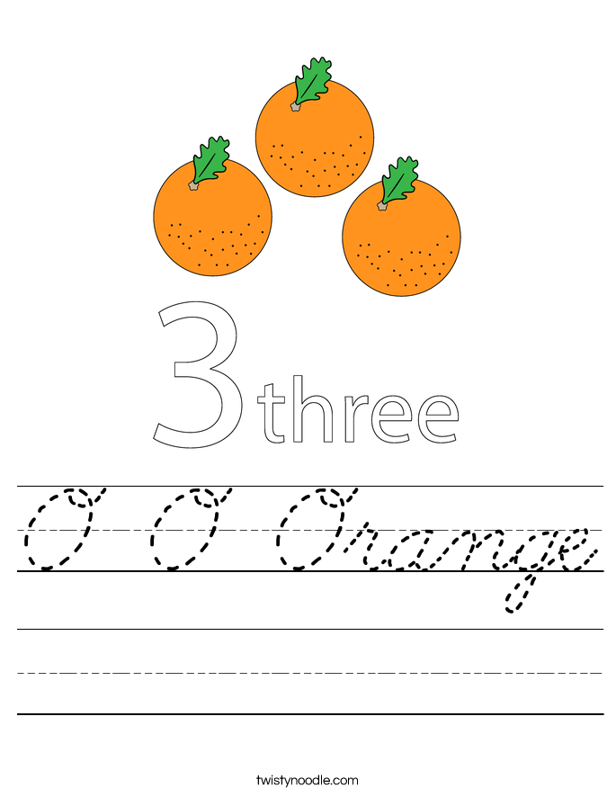 O O Orange Worksheet