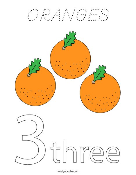 Oranges Coloring Page