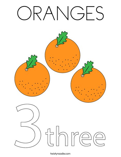 Oranges Coloring Page
