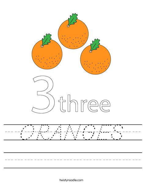 Oranges Worksheet