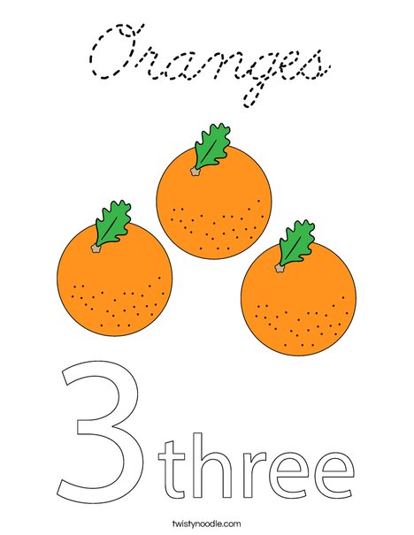 Oranges Coloring Page