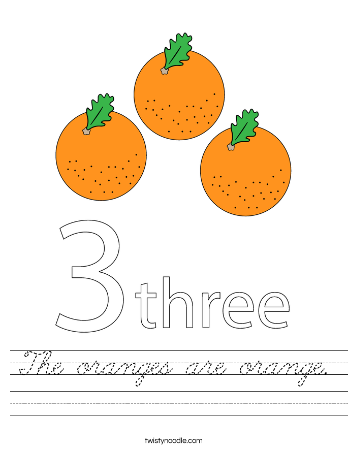 The oranges are orange. Worksheet