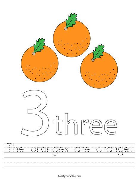 The oranges are orange Worksheet - Twisty Noodle