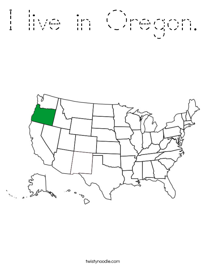 I live in Oregon. Coloring Page