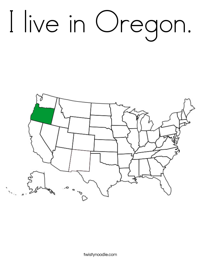 I live in Oregon. Coloring Page