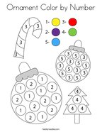 Ornament Color by Number Coloring Page