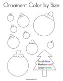 Ornament Color by Size Coloring Page